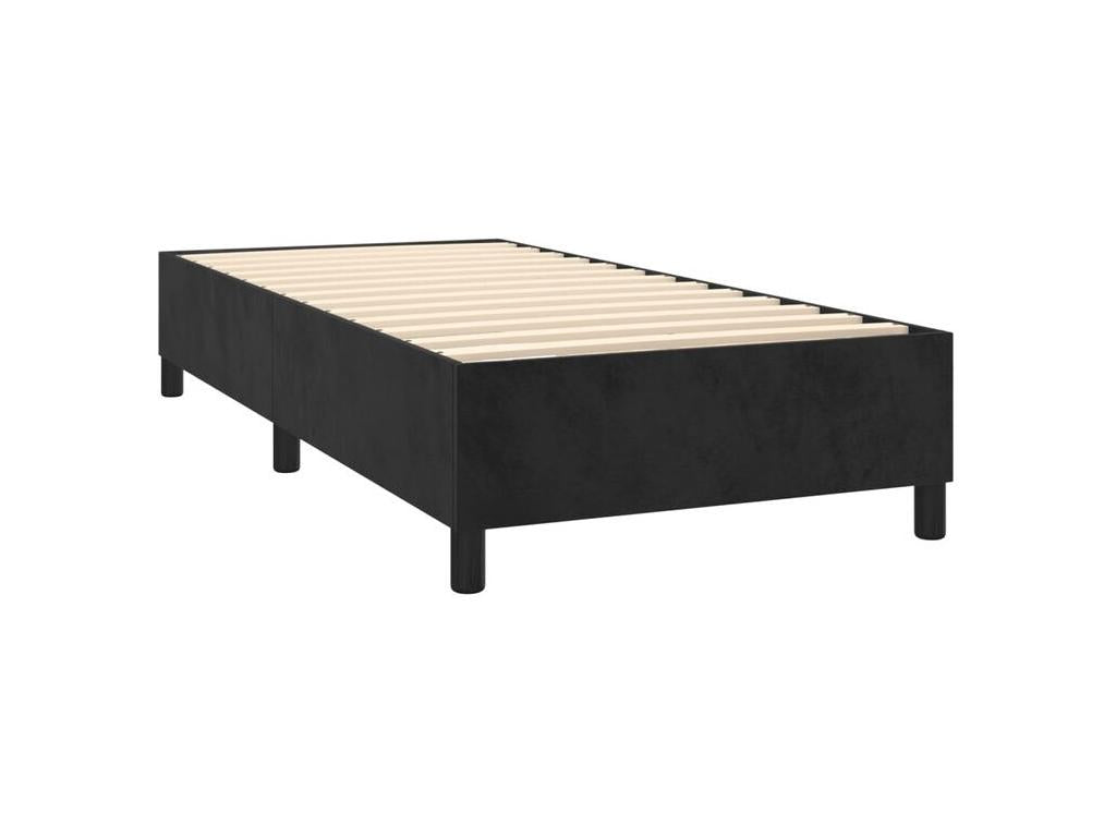 Sommier à Dekonao de lit avec matelas Noir 100x200 Velours BFOD35426