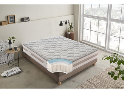 Matelas à 800 Ressorts Ensachés - Hauteur 25 Cm - 9 Zones De Confort Modèle Dekonao 105x200 cm PCNJ94370