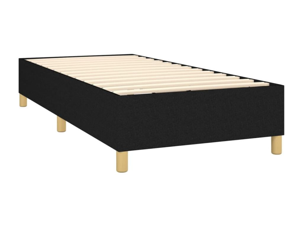 Sommier à Dekonao de lit matelas et LED Noir 90x200 cm Tissu CLED66441
