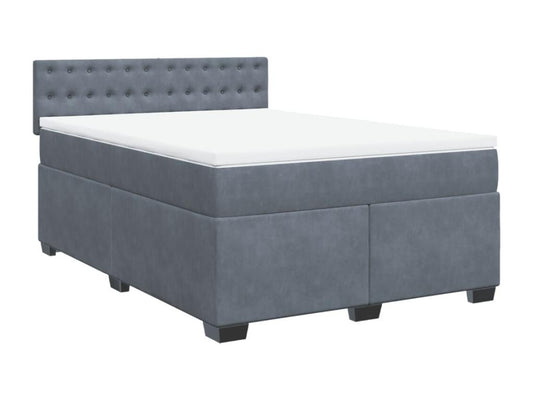 Sommier à Dekonao de lit et matelas Gris foncé 160x200cm Velours JENA36026