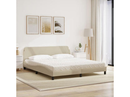 Lit avec matelas crème 180x200 cm tissu JKPR72272