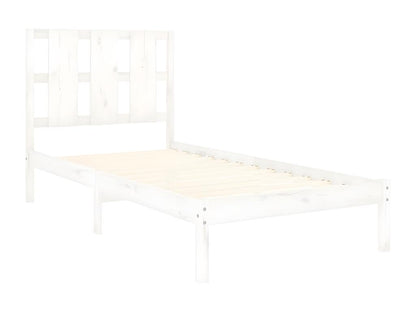 Cadre de lit sans matelas blanc 100x200 cm bois de pin massif TRBW29387