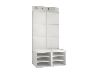 Meuble d'entrée Dekonao 383 186x84x46cm Brun clair - Blanc Tapisserie - Stratifié DDRC80931