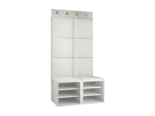 Meuble d'entrée Dekonao 383 186x84x46cm Brun clair - Blanc Tapisserie - Stratifié DDRC80931