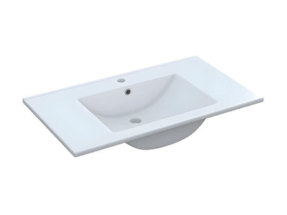 Meuble vasque 2 tiroirs 80 cm vasque miroir Chêne - Dekonao IJLP12295