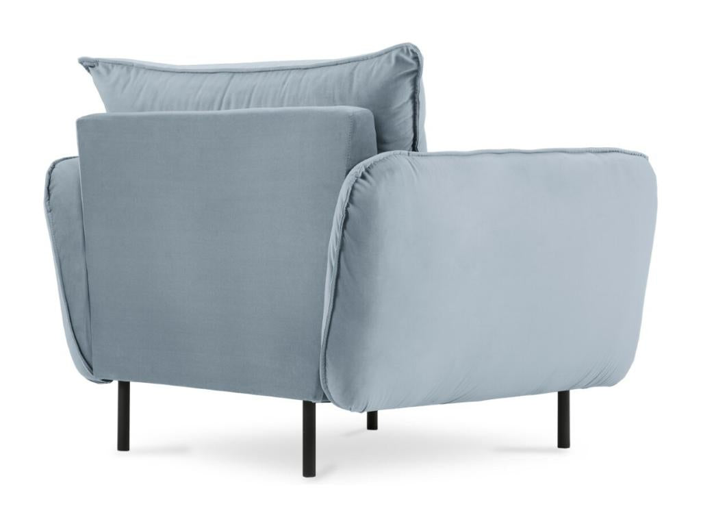 Dekonao - Fauteuil Dekonao en velours bleu clair - 97x94x95cm ONOX25937