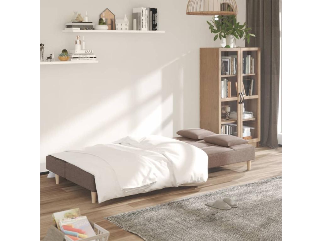 Canapé-lit à 2 places avec deux oreillers Dekonao tissu AJPT68289