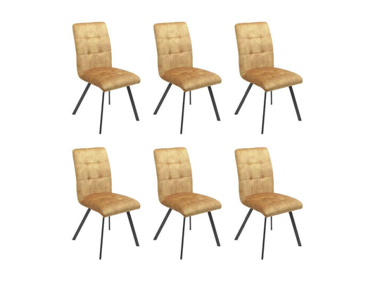 Dekonao - Lot de 6 Chaises Capitonnées Jaune WUCB60249