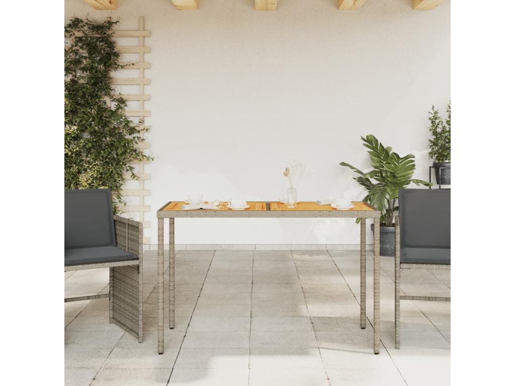 Table de jardin avec dessus en bois d'Dekonao gris 115x54x74 cm YDGM84039