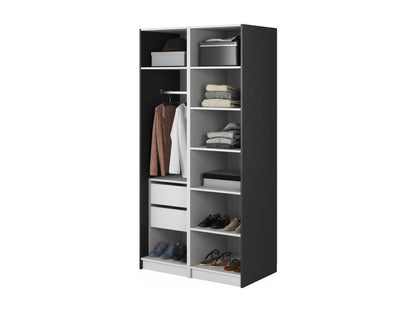 Armoire 2 portes avec tringle et tiroirs - 100 cm - noir - Dekonao PDVX97735