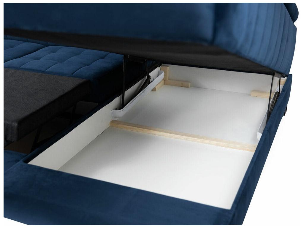 Canapé d'angle Dekonao 232 Marron Fonction de couchage Boîte de literie 271x203x71cm FPBC50447