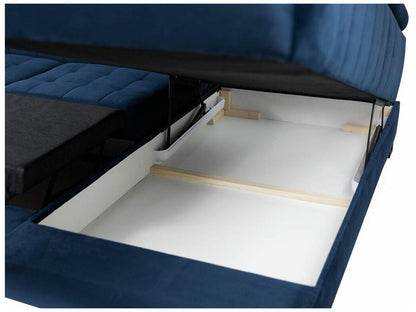 Canapé d'angle Dekonao 232 Marron Fonction de couchage Boîte de literie 271x203x71cm FPBC50447