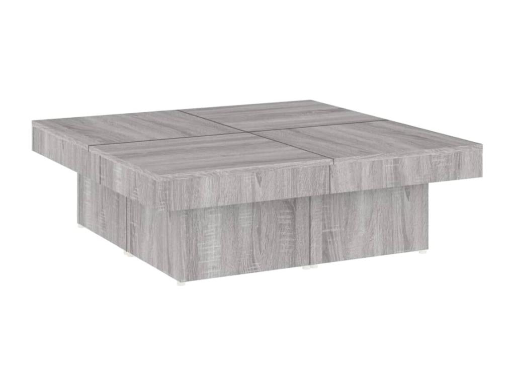 Table basse Nobellea gris 90x90x28 cm Bois d'ingénierie LBVW47884