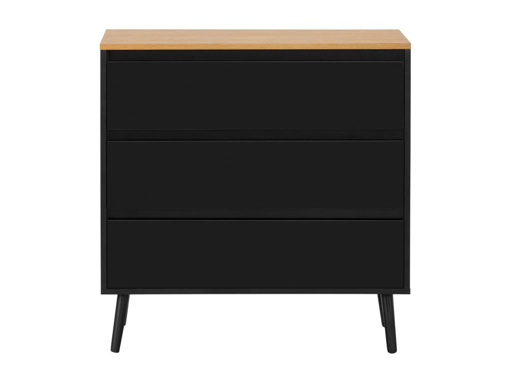 Commode Dekonao 3 tiroirs couleur Noir KHFG51815