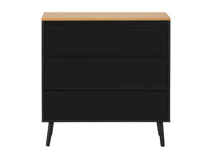 Commode Dekonao 3 tiroirs couleur Noir KHFG51815