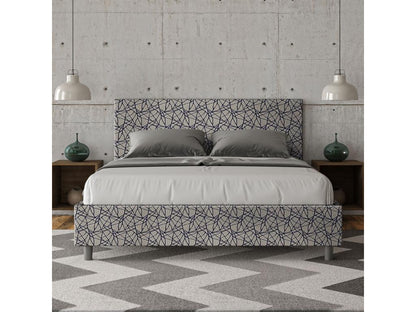 Lit avec sommier rembourré 160x210 tissu Dekonao 09 bleu Dekonao HAHW08779