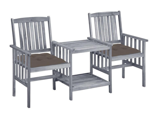 Chaises de jardin avec table à thé et coussins Dekonao solide ZYSU85176