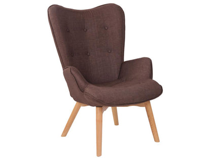 Fauteuil - Tissu / Bois - Marron - Dekonao NZVG09061