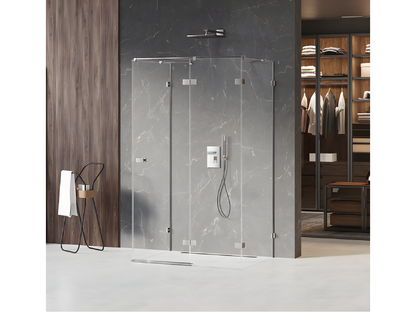 Cabine de douche droite 100x100 pivotante MAJORQUE Nobellea couleur Nobellea accès de face RCOS19615