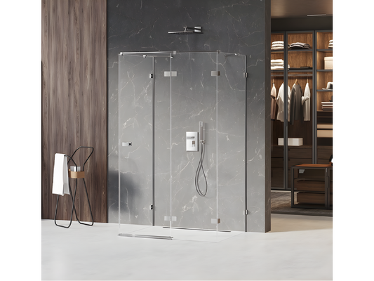 Cabine de douche droite 100x100 pivotante MAJORQUE Nobellea couleur Nobellea accès de face RCOS19615