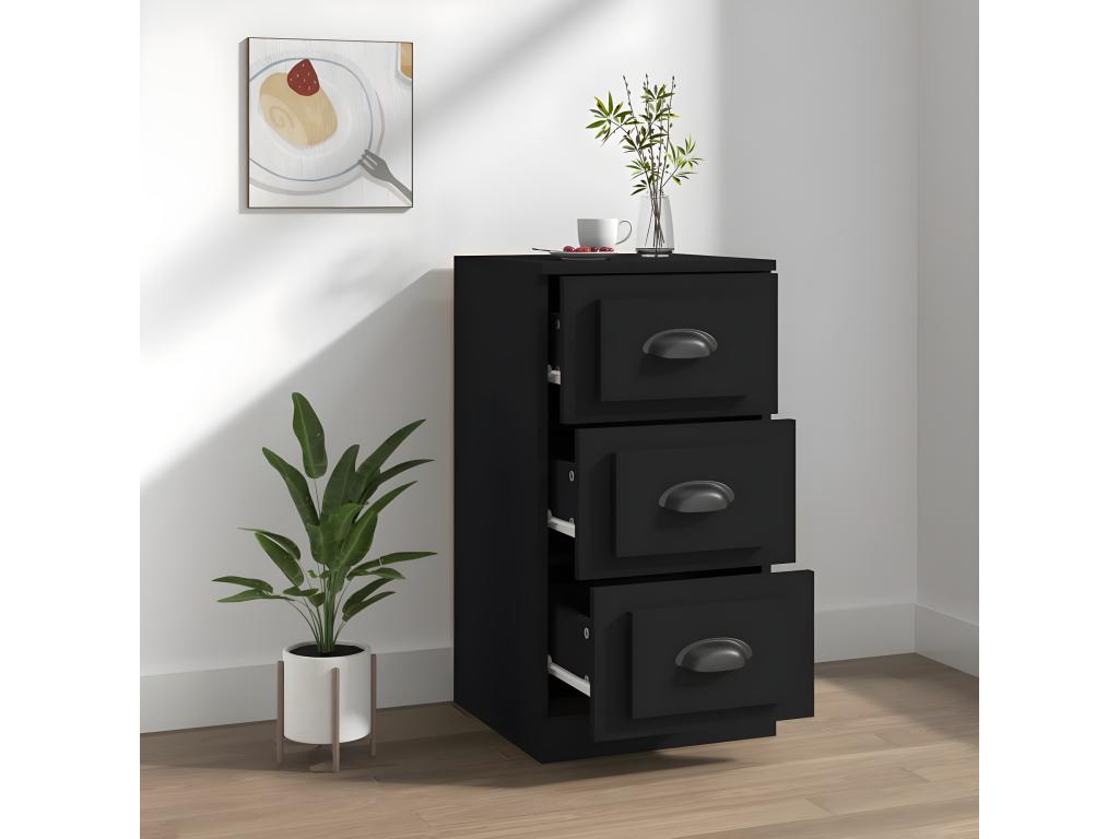 Buffet noir 36x35.5x67.5 cm bois d'ingénierie OCKD75198