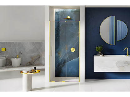 Porte de douche dorée 180 cm 2 volets coulissante gauche Dekonao GOLD CFFL49719