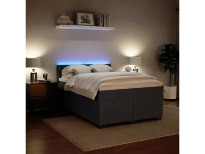 Sommier à Dekonao de lit et matelas Gris foncé 160x200cm Velours JENA36026