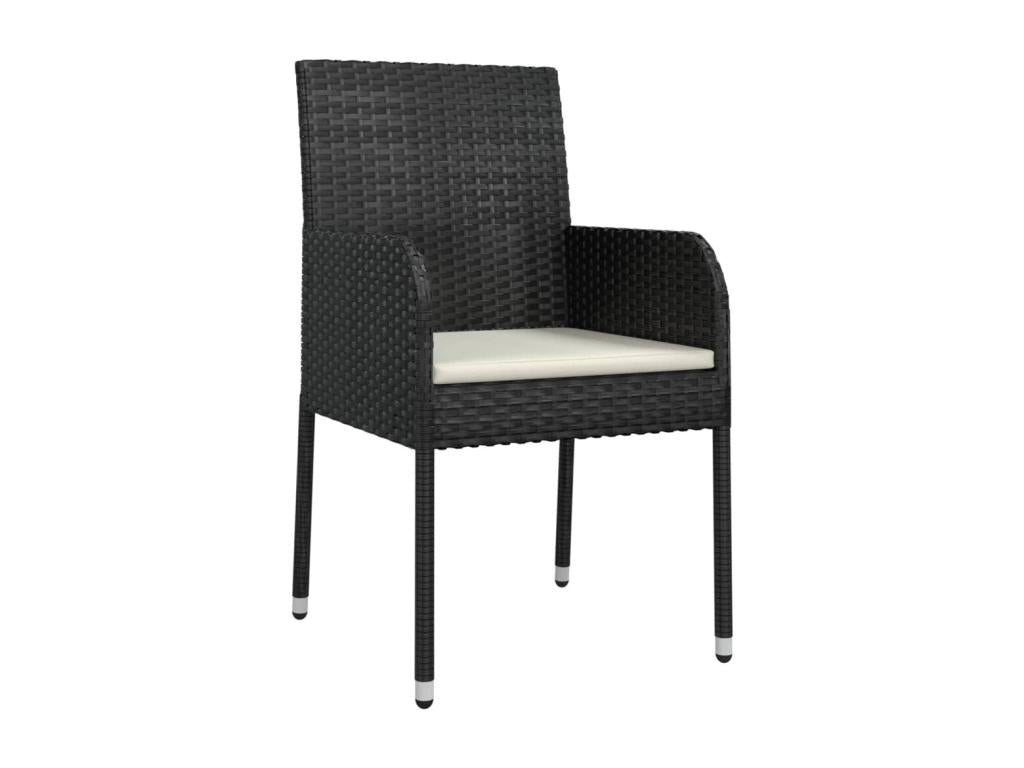 Ensemble de salle à manger de jardin avec coussins 3 pièces Noir AQVI81004