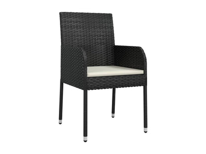 Ensemble de salle à manger de jardin avec coussins 3 pièces Noir AQVI81004