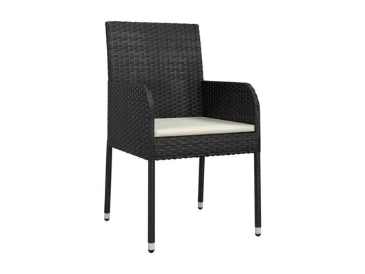 Ensemble de salle à manger de jardin avec coussins 3 pièces Noir AQVI81004