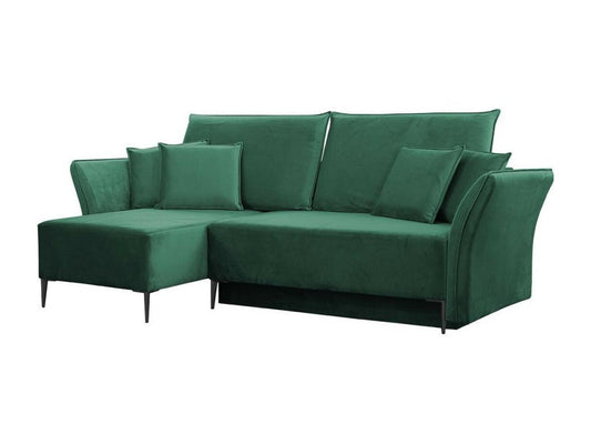 Canapé d'angle Dekonao 146 Vert Fonction de couchage Boîte de literie 247x142x96cm OPOC15354
