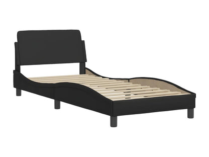 Lit avec matelas noir 80x200 cm similicuir AHMZ69972
