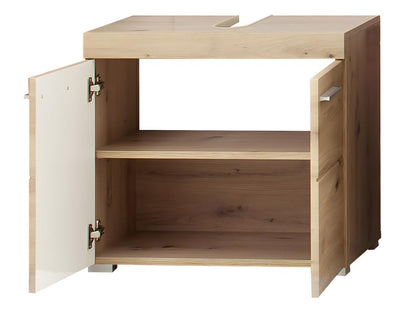 Meuble de salle de bain sous vasque avec 2 portes coloris chêne à nœuds NAVK49881