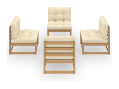 Salon de jardin 4 pièces avec coussins Bois de pin massif GWYS93780