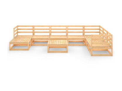 Salon de jardin 9 pcs Bois de pin massif 16 HQCJ59028