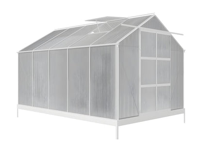 Serre de Jardin en polycarbonate de 9 m² avec embase - Gris métallique - Nobellea II USRP11200