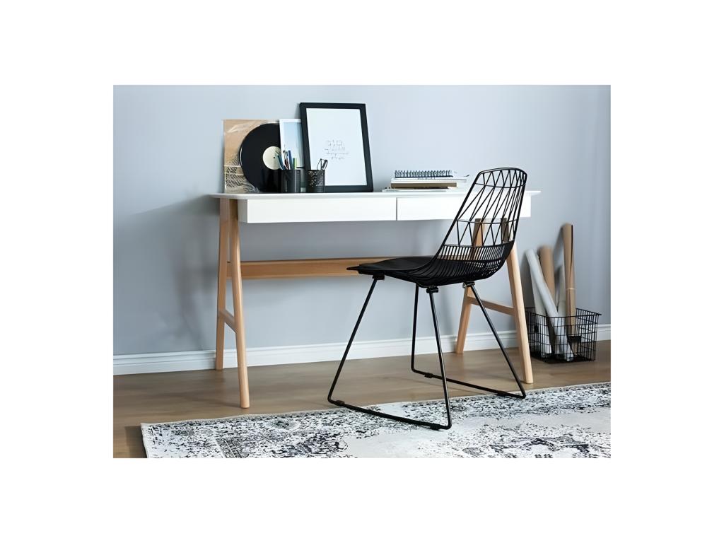 2 chaises filaires métal noir - Dekonao OYLE66975