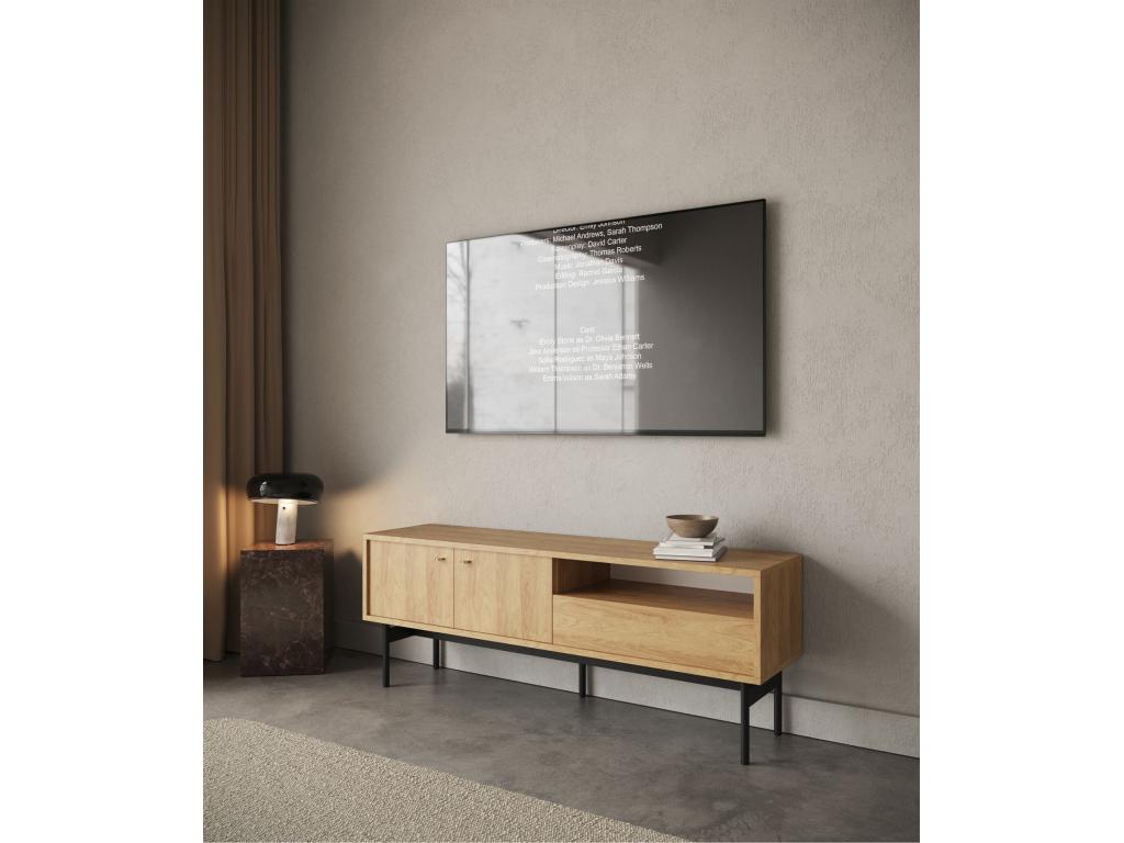 Meuble TV - 154 cm - couleur du bois de caryer - Dekonao OQHB12938