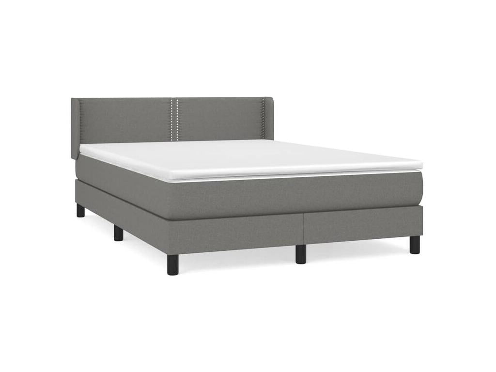 Sommier à Nobellea de lit avec matelas Gris foncé 140x200 Tissu WHWO82022