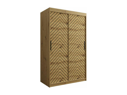 Armoire Nobellea 308 Chêne Nobellea - Noir 200x120x62cm Portes d'armoire Glissement XODW77543