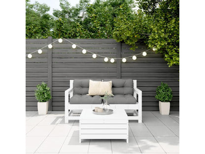 Salon de jardin 3 pcs blanc bois de pin massif GCGX90039