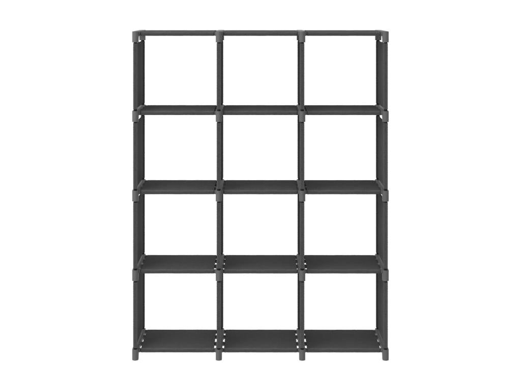 Étagère d'affichage 12 cubes Gris 103x30x141 cm Tissu XHLI49967