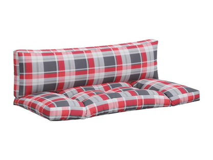 Coussins de palette 2 pièces carreaux rouges tissu TQAR39878