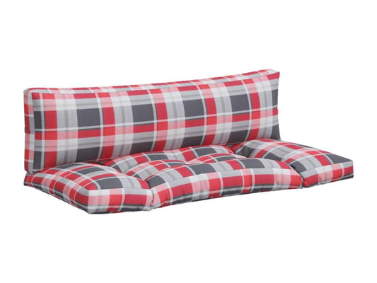 Coussins de palette 2 pièces carreaux rouges tissu TQAR39878