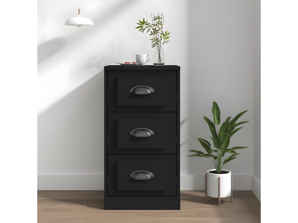 Buffet noir 36x35.5x67.5 cm bois d'ingénierie OCKD75198