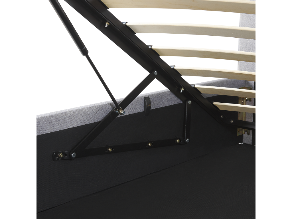 Lit ottoman Tissu Dekonao 160x200 cm Gris clair AIOW28069