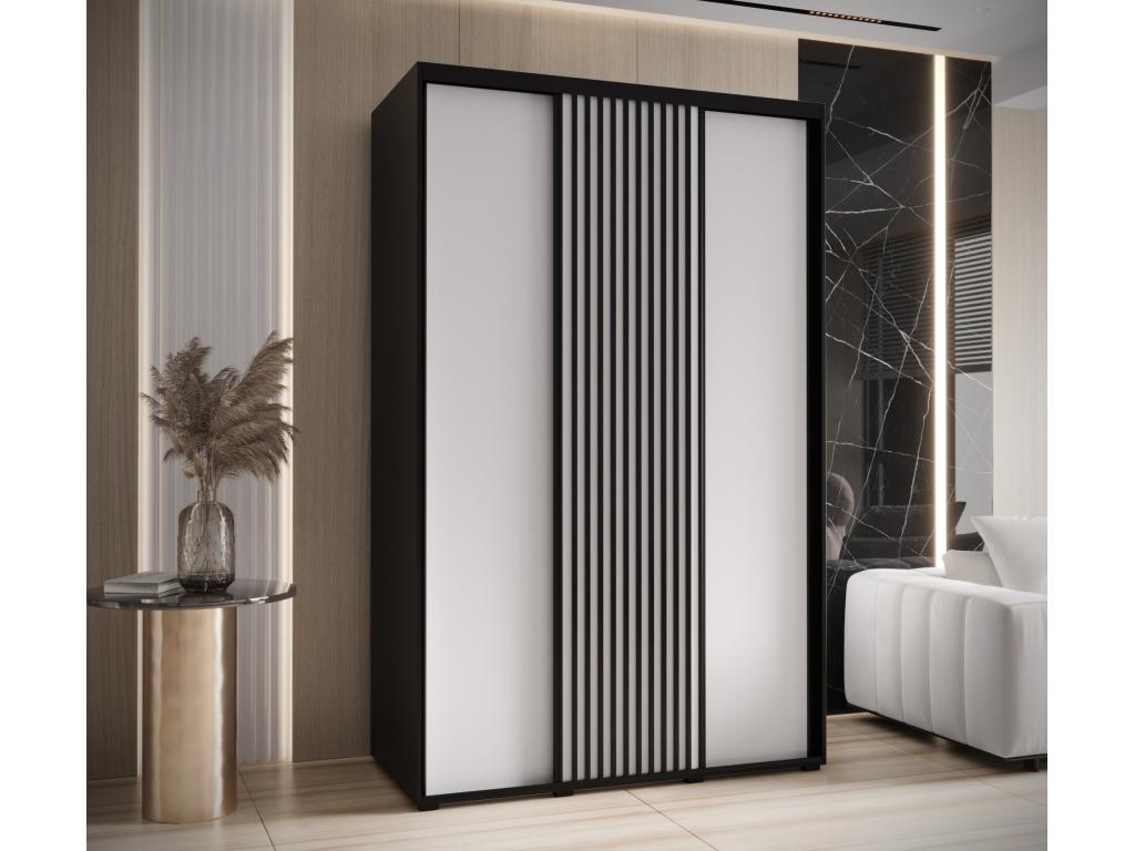 ARMOIRE Nobellea 1 À PORTES COULISSANTES 235.2/160/60 3 Portes Noir/Blanc KYHI61480