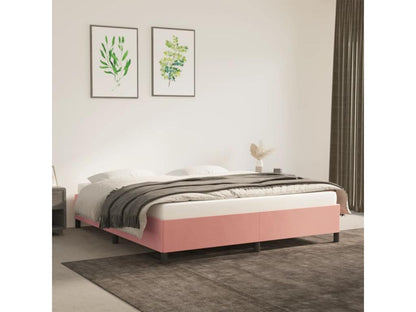Cadre de lit sans matelas rose 160x200 cm velours QMFZ43029