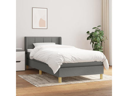 Lit à sommier tapissier avec matelas Gris foncé 90x200 cm Tissu YFJZ26429