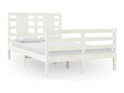 Cadre de lit sans matelas blanc 120x200 cm bois de pin massif SCVB00837